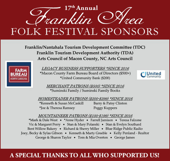 Franklin Area Folk Festival Sponsors
